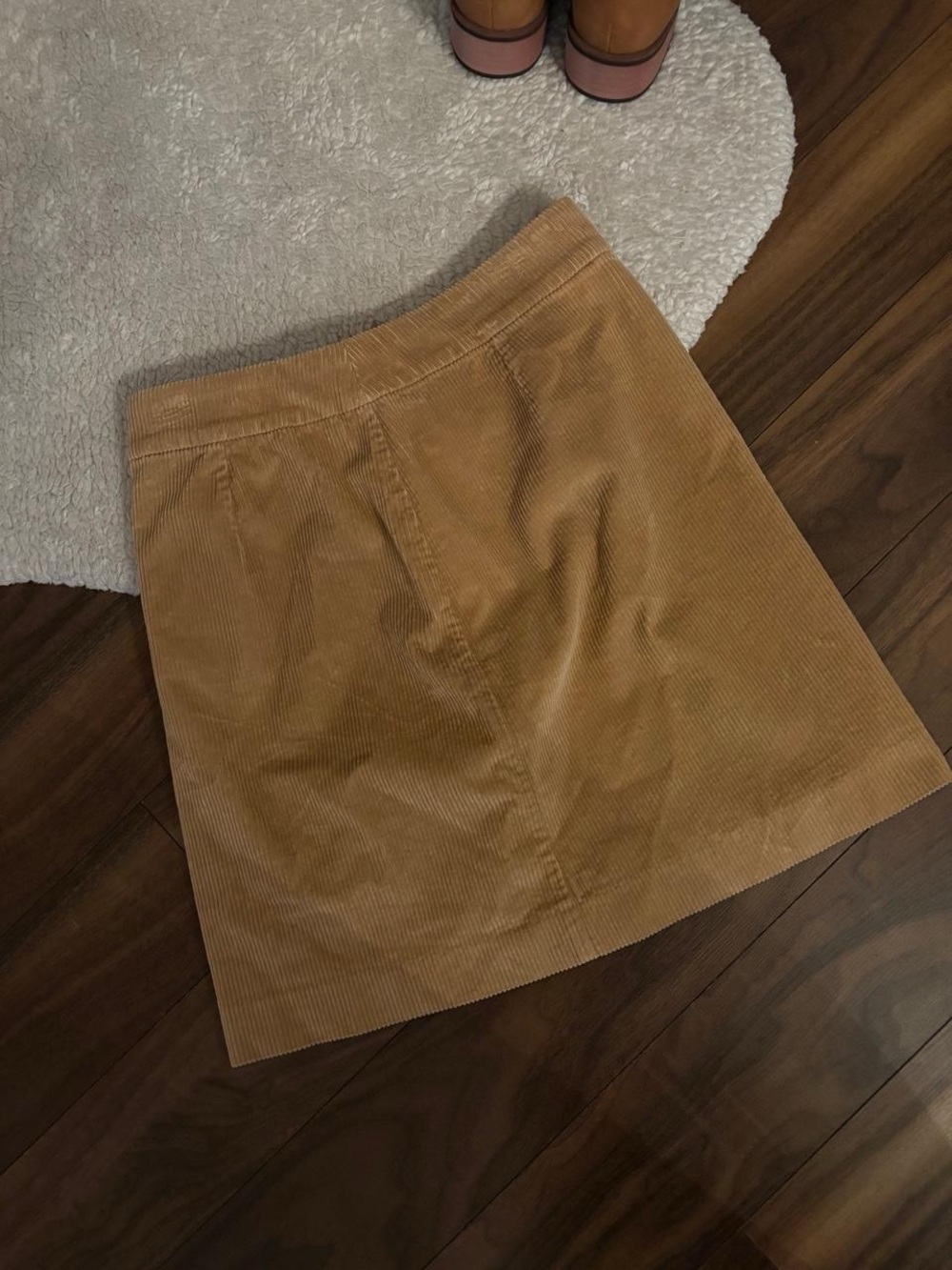 🤎VINTAGE TAN CORDUROY MINI SKIRT – HIGH WAIST